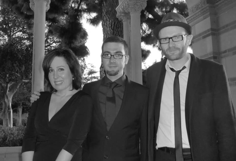 From left, Jamie Kezlarian Bolio and Cartoon Saloon founders Tomm Moore and Paul Young.