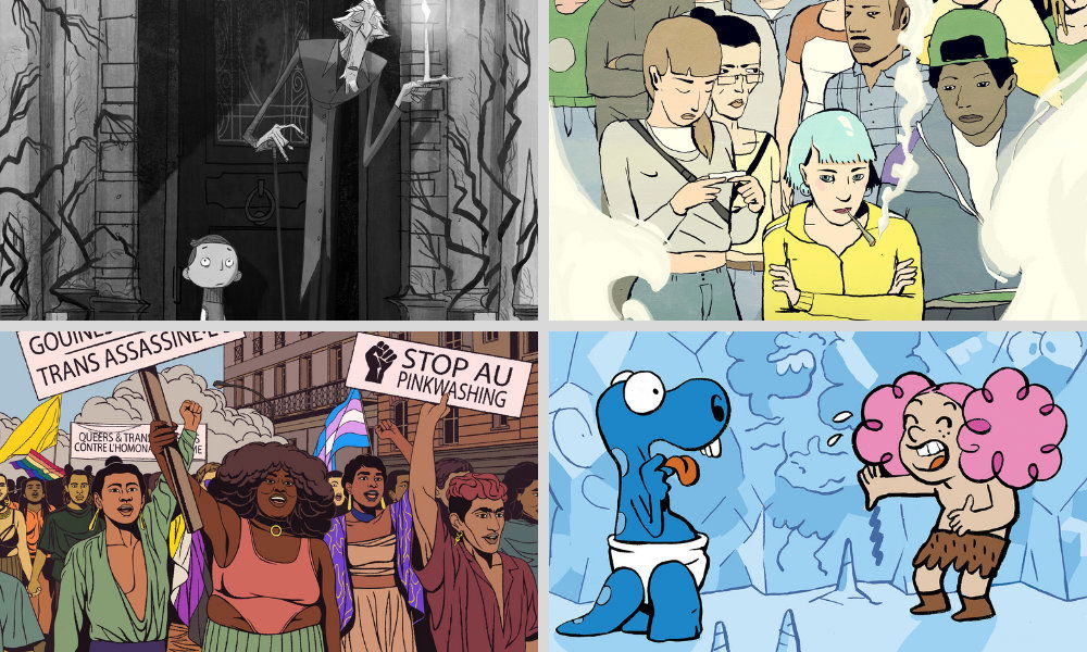 Clockwise from top left: Tales of Terror, Cannabiz, Griott & Mungo, What It Takes