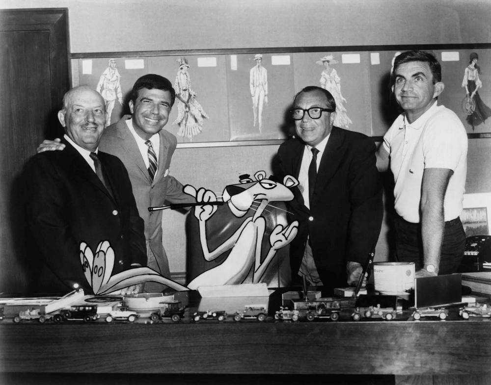 Friz Freleng and the Pink Panther team. [c/o the Everett Collection]