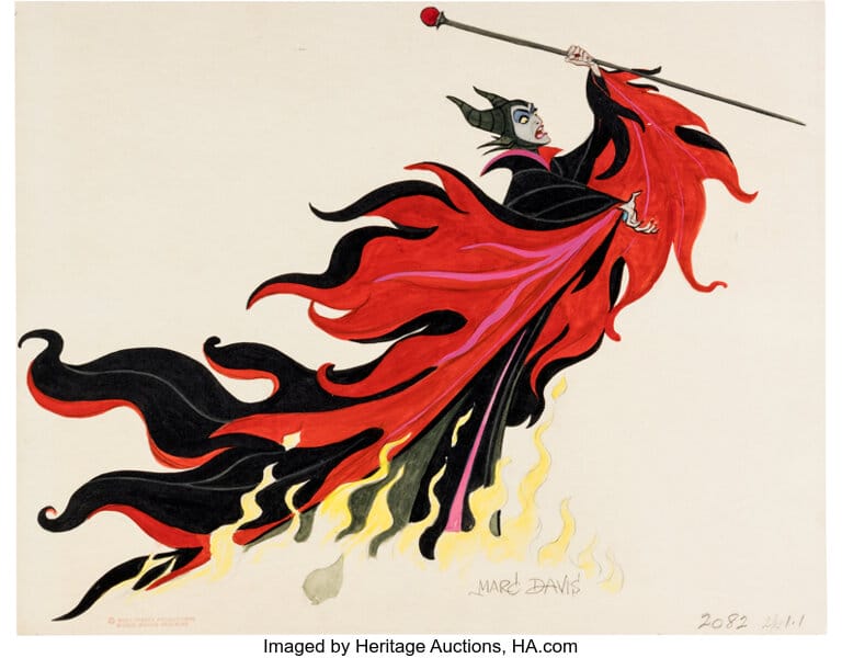 'Sleeping Beauty' Maleficent Concept Painting by Marc Davis (Disney, 1959)