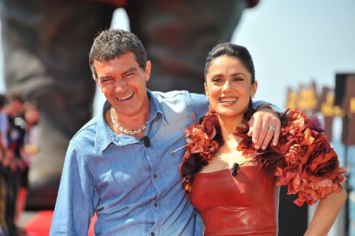 Antonio Banderas (left) with Salma Hayek Antonio Banderas (left) with Salma Hayek