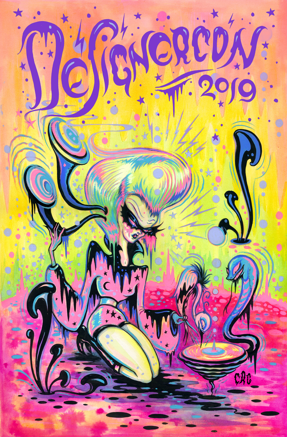 DesignerCon 2019 poster, by Camille Rose Garcia