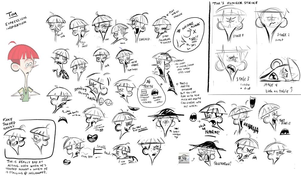 Expression sheet for Tim Willoughby