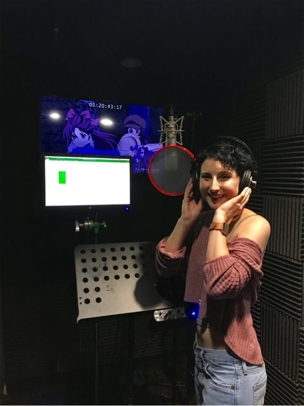 Mimi Torres recording as scrappy tomboy heroine Benio. (Photo courtesy Eleven Arts)