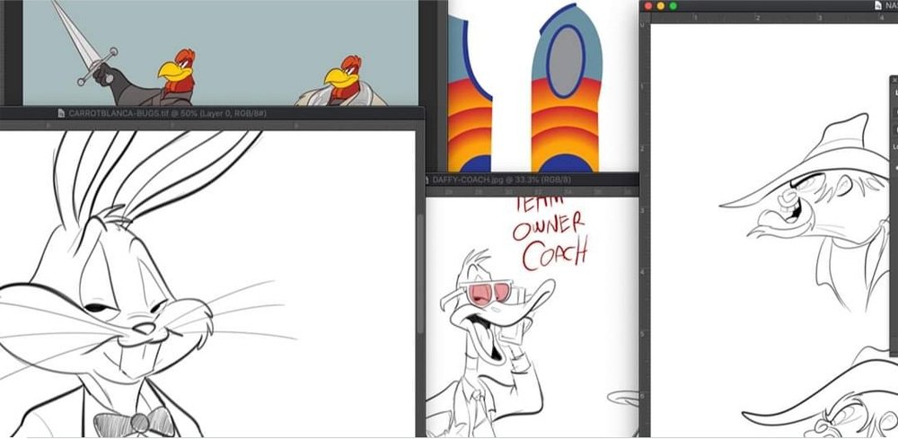 Space Jam: A New Legacy character designs by Dave Alvarez (@DAlvarezStudio).